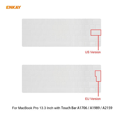 ENKAY 3 in 1 Matte Laptop Protective Case + US Version TPU Keyboard Film + Anti-dust Plugs Set for MacBook Pro 13.3 inch A1706 / A1989 / A2159 (with Touch Bar)(White) - MacBook Pro Cases by ENKAY | Online Shopping South Africa | PMC Jewellery | Buy Now Pay Later Mobicred