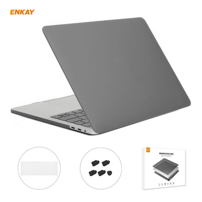 ENKAY 3 in 1 Matte Laptop Protective Case + US Version TPU Keyboard Film + Anti-dust Plugs Set for MacBook Pro 13.3 inch A1708 (without Touch Bar)(Grey) - MacBook Pro Cases by ENKAY | Online Shopping South Africa | PMC Jewellery | Buy Now Pay Later Mobicred