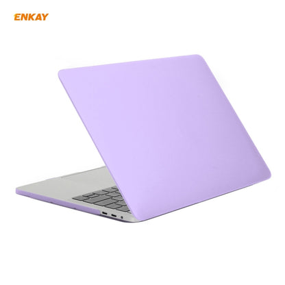 ENKAY 3 in 1 Matte Laptop Protective Case + US Version TPU Keyboard Film + Anti-dust Plugs Set for MacBook Pro 13.3 inch A1708 (without Touch Bar)(Purple) - MacBook Pro Cases by ENKAY | Online Shopping South Africa | PMC Jewellery | Buy Now Pay Later Mobicred