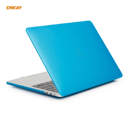 ENKAY 3 in 1 Matte Laptop Protective Case + EU Version TPU Keyboard Film + Anti-dust Plugs Set for MacBook Pro 13.3 inch A1708 (without Touch Bar)(Light Blue) - MacBook Pro Cases by ENKAY | Online Shopping South Africa | PMC Jewellery | Buy Now Pay Later Mobicred