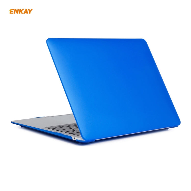 ENKAY 3 in 1 Matte Laptop Protective Case + US Version TPU Keyboard Film + Anti-dust Plugs Set for MacBook Air 13.3 inch A1932 (2018)(Dark Blue) - MacBook Air Cases by ENKAY | Online Shopping South Africa | PMC Jewellery | Buy Now Pay Later Mobicred