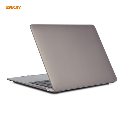 ENKAY 3 in 1 Matte Laptop Protective Case + EU Version TPU Keyboard Film + Anti-dust Plugs Set for MacBook Air 13.3 inch A1932 (2018)(Grey) - MacBook Air Cases by ENKAY | Online Shopping South Africa | PMC Jewellery | Buy Now Pay Later Mobicred