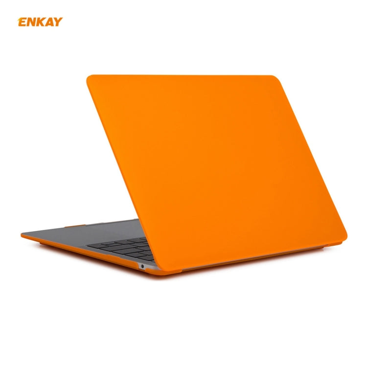 ENKAY 3 in 1 Matte Laptop Protective Case + EU Version TPU Keyboard Film + Anti-dust Plugs Set for MacBook Air 13.3 inch A1932 (2018)(Orange) - MacBook Air Cases by ENKAY | Online Shopping South Africa | PMC Jewellery | Buy Now Pay Later Mobicred