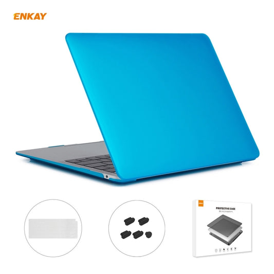 ENKAY 3 in 1 Matte Laptop Protective Case + US Version TPU Keyboard Film + Anti-dust Plugs Set for MacBook Air 13.3 inch A2179 & A2337 (2020)(Light Blue) - MacBook Air Cases by ENKAY | Online Shopping South Africa | PMC Jewellery | Buy Now Pay Later Mobicred