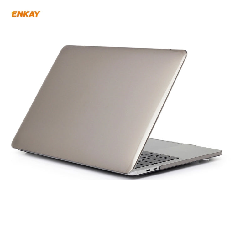 ENKAY 3 in 1 Crystal Laptop Protective Case + US Version TPU Keyboard Film + Anti-dust Plugs Set for MacBook Pro 13.3 inch A2251 & A2289 & A2338 (with Touch Bar)(Grey) - MacBook Pro Cases by ENKAY | Online Shopping South Africa | PMC Jewellery | Buy Now Pay Later Mobicred