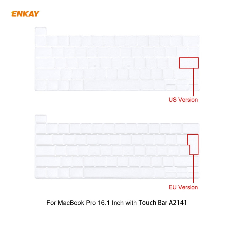 ENKAY 3 in 1 Matte Laptop Protective Case + US Version TPU Keyboard Film + Anti-dust Plugs Set for MacBook Pro 16 inch A2141 (with Touch Bar)(Dark Blue) - MacBook Pro Cases by ENKAY | Online Shopping South Africa | PMC Jewellery | Buy Now Pay Later Mobicred