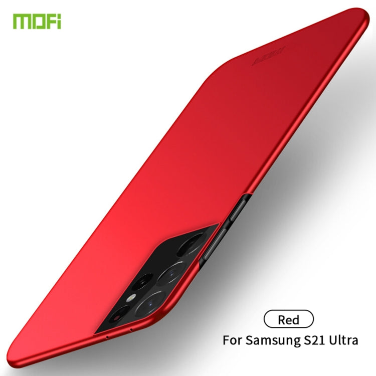 For Samsung Galaxy S21 Ultra 5G MOFI Frosted PC Ultra-thin Hard Case(Red) - Galaxy S21 Ultra 5G Cases by MOFI | Online Shopping South Africa | PMC Jewellery