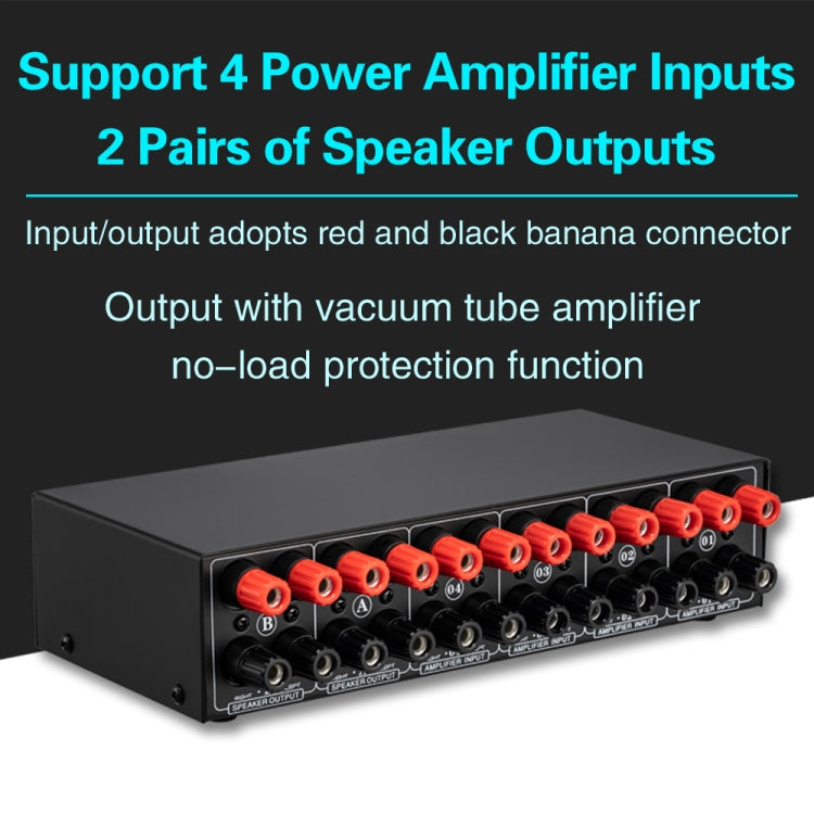 4 Input 2 Output Power Amplifier And Speaker Switcher Speaker Switch Splitter Comparator 300W Per Channel Without Loss Of Sound Quality -  by PMC Jewellery | Online Shopping South Africa | PMC Jewellery | Buy Now Pay Later Mobicred