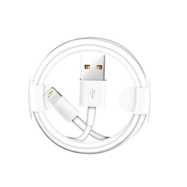 Dual USB Portable Travel Charger + 1 Meter USB to 8 Pin Data Cable, EU Plug(White) - USB Charger by PMC Jewellery | Online Shopping South Africa | PMC Jewellery | Buy Now Pay Later Mobicred