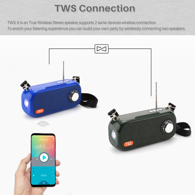 T&G TG613 TWS Solar Portable Bluetooth Speakers with LED Flashlight, Support TF Card / FM / AUX / U Disk(Red) - Desktop Speaker by T&G | Online Shopping South Africa | PMC Jewellery | Buy Now Pay Later Mobicred