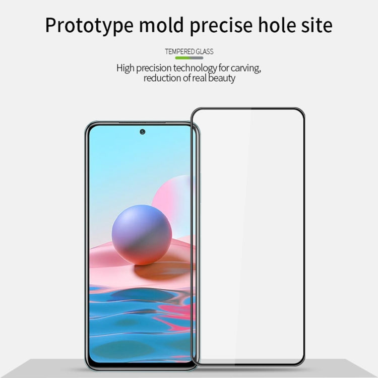 For Xiaomi Redmi Note10 MOFI 9H 3D Explosion-proof Curved Screen Tempered Glass Film(Black) -  by MOFI | Online Shopping South Africa | PMC Jewellery