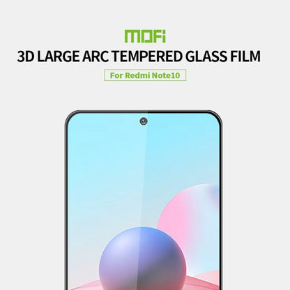 For Xiaomi Redmi Note10 MOFI 9H 3D Explosion-proof Curved Screen Tempered Glass Film(Black) -  by MOFI | Online Shopping South Africa | PMC Jewellery