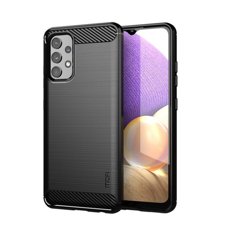 For Samsung Galaxy A32 4G(EU Version) MOFI Gentleness Series Brushed Texture Carbon Fiber Soft TPU Case(Black) - Galaxy Phone Cases by MOFI | Online Shopping South Africa | PMC Jewellery