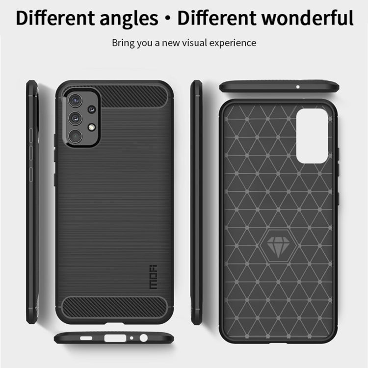 For Samsung Galaxy A32 4G(US Version) MOFI Gentleness Series Brushed Texture Carbon Fiber Soft TPU Case(Red) - Galaxy Phone Cases by MOFI | Online Shopping South Africa | PMC TechLife | Buy Now Pay Later Mobicred