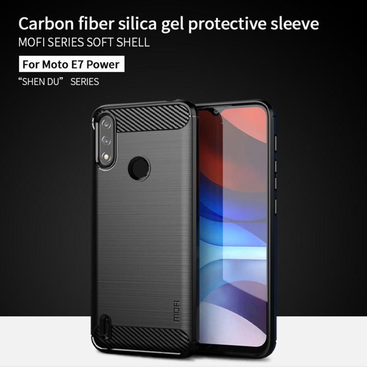 For Motorola Moto E7 Power MOFI Gentleness Series Brushed Texture Carbon Fiber Soft TPU Case(Gray) - Motorola Cases by MOFI | Online Shopping South Africa | PMC Jewellery