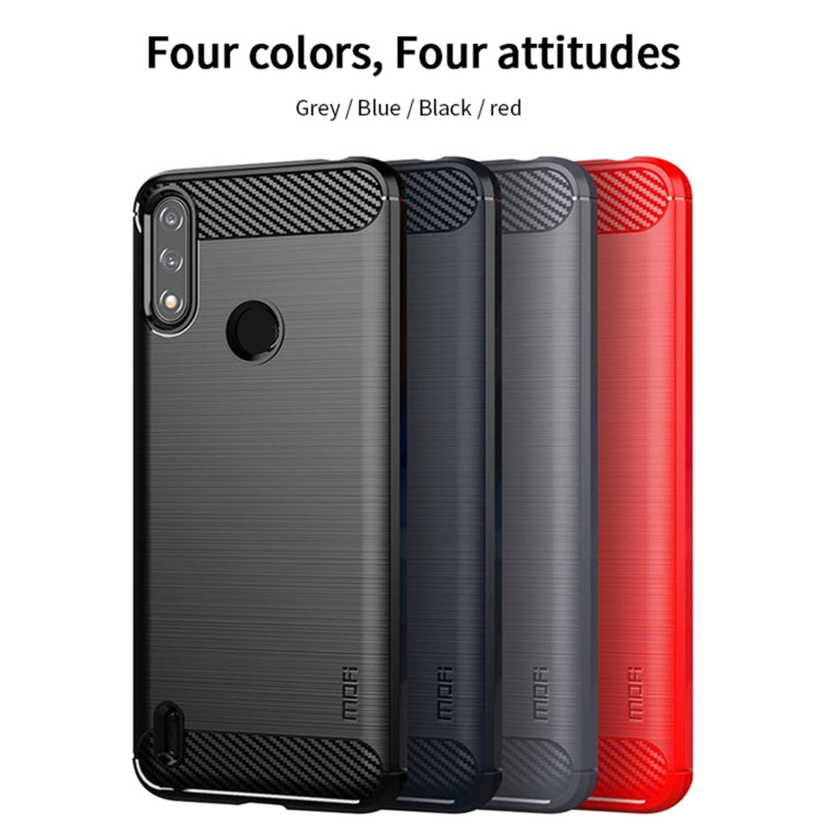 For Motorola Moto E7 Power MOFI Gentleness Series Brushed Texture Carbon Fiber Soft TPU Case(Red) - Motorola Cases by MOFI | Online Shopping South Africa | PMC Jewellery