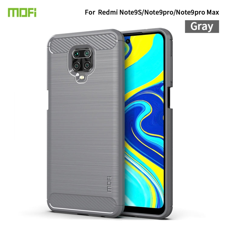 For Xiaomi Redmi Note 9s / Note 9 Pro / Note 9 Pro Max / Foco M2 Pro MOFI Gentleness Series Brushed Texture Carbon Fiber Soft TPU Case(Grey) - Xiaomi Cases by MOFI | Online Shopping South Africa | PMC Jewellery