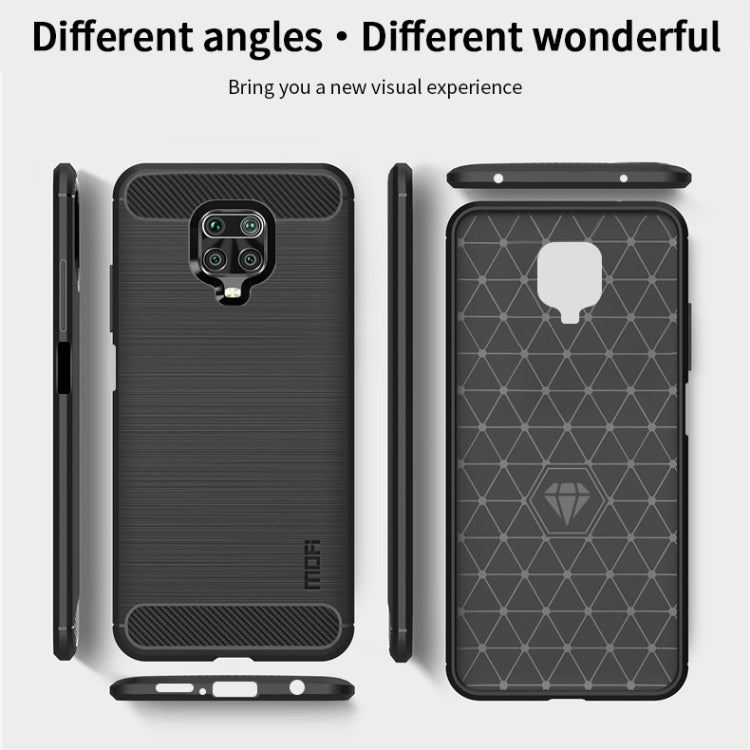 For Xiaomi Redmi Note 9s / Note 9 Pro / Note 9 Pro Max / Foco M2 Pro MOFI Gentleness Series Brushed Texture Carbon Fiber Soft TPU Case(Grey) - Xiaomi Cases by MOFI | Online Shopping South Africa | PMC TechLife | Buy Now Pay Later Mobicred