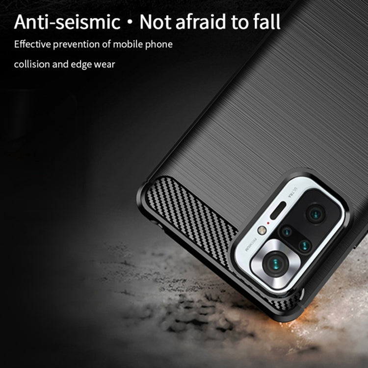 For Xiaomi Redmi Note 10 Pro / Note 10 Pro Max MOFI Gentleness Series Brushed Texture Carbon Fiber Soft TPU Case(Blue) - Xiaomi Cases by MOFI | Online Shopping South Africa | PMC TechLife | Buy Now Pay Later Mobicred