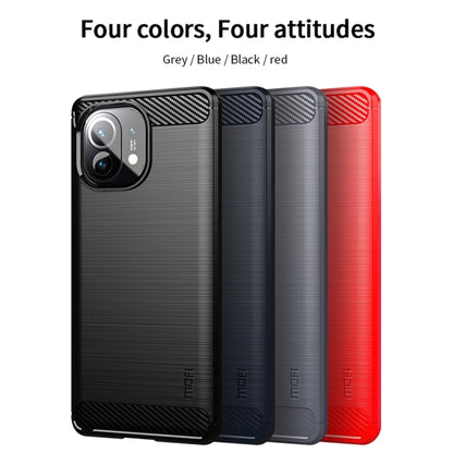 For Xiaomi Mi 11 MOFI Gentleness Series Brushed Texture Carbon Fiber Soft TPU Case(Blue) - Xiaomi Cases by MOFI | Online Shopping South Africa | PMC Jewellery