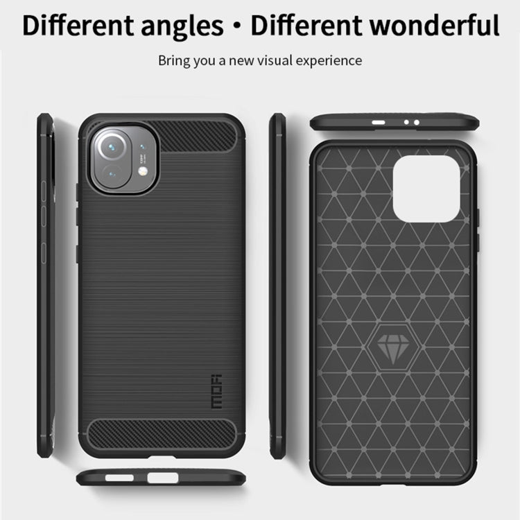 For Xiaomi Mi 11 MOFI Gentleness Series Brushed Texture Carbon Fiber Soft TPU Case(Grey) - Xiaomi Cases by MOFI | Online Shopping South Africa | PMC TechLife