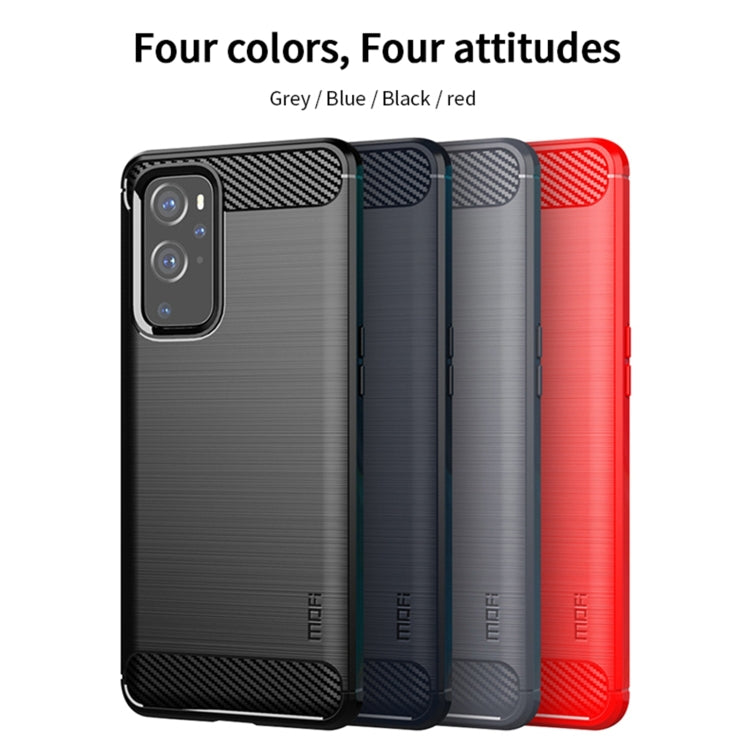 For OnePlus 9 MOFI Gentleness Series Brushed Texture Carbon Fiber Soft TPU Case(Blue) - OnePlus Cases by MOFI | Online Shopping South Africa | PMC Jewellery