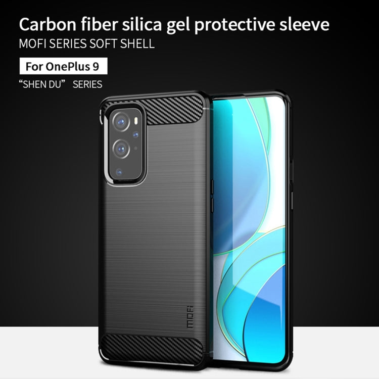 For OnePlus 9 MOFI Gentleness Series Brushed Texture Carbon Fiber Soft TPU Case(Grey) - OnePlus Cases by MOFI | Online Shopping South Africa | PMC TechLife | Buy Now Pay Later Mobicred