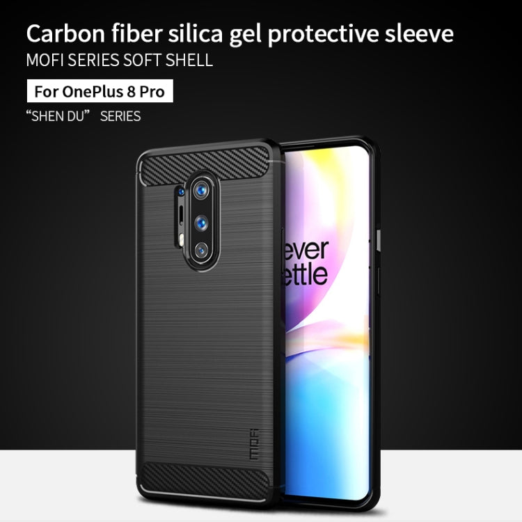 For OnePlus 8 Pro MOFI Gentleness Series Brushed Texture Carbon Fiber Soft TPU Case(Black) - OnePlus Cases by MOFI | Online Shopping South Africa | PMC TechLife | Buy Now Pay Later Mobicred