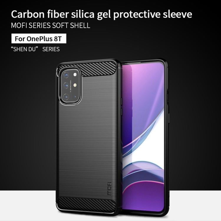 For OnePlus 8T MOFI Gentleness Series Brushed Texture Carbon Fiber Soft TPU Case(Red) - OnePlus Cases by MOFI | Online Shopping South Africa | PMC TechLife