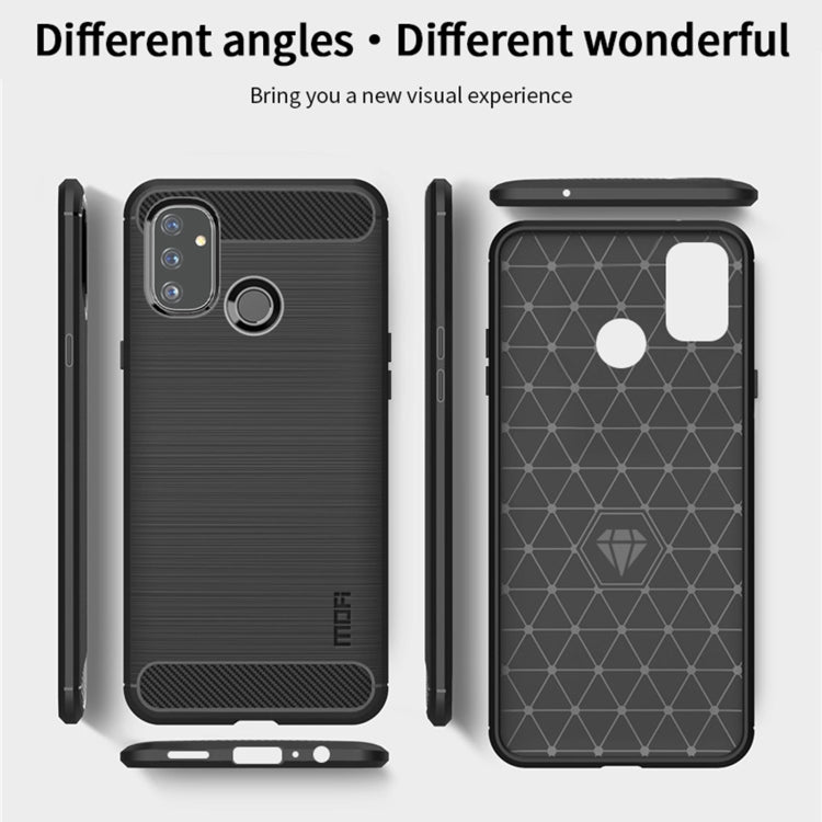 For OnePlus Nord N100 MOFI Gentleness Series Brushed Texture Carbon Fiber Soft TPU Case(Grey) - OnePlus Cases by MOFI | Online Shopping South Africa | PMC TechLife | Buy Now Pay Later Mobicred