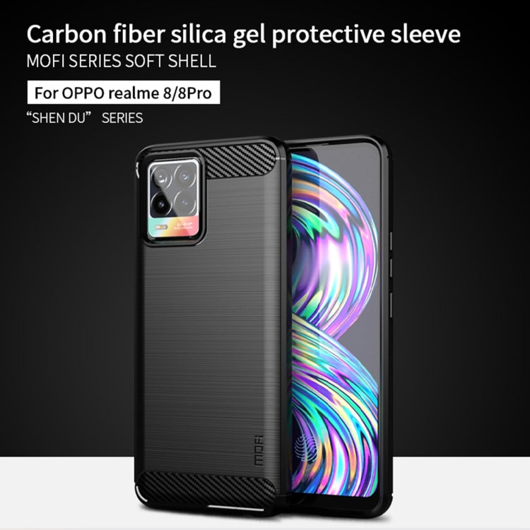 For OPPO Realme 8 / 8 Pro MOFI Gentleness Series Brushed Texture Carbon Fiber Soft TPU Case(Black) - Realme Cases by MOFI | Online Shopping South Africa | PMC Jewellery