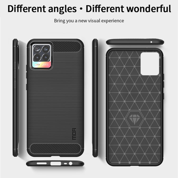 For OPPO Realme 8 / 8 Pro MOFI Gentleness Series Brushed Texture Carbon Fiber Soft TPU Case(Blue) - Realme Cases by MOFI | Online Shopping South Africa | PMC TechLife | Buy Now Pay Later Mobicred