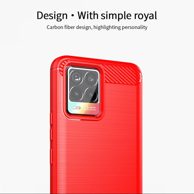 For OPPO Realme 8 / 8 Pro MOFI Gentleness Series Brushed Texture Carbon Fiber Soft TPU Case(Red) - free shipping - PMC TechLife - Order now!