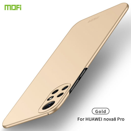 For Huawei Nova 8 Pro MOFI Frosted PC Ultra-thin Hard Case(Gold) - Huawei Cases by MOFI | Online Shopping South Africa | PMC Jewellery