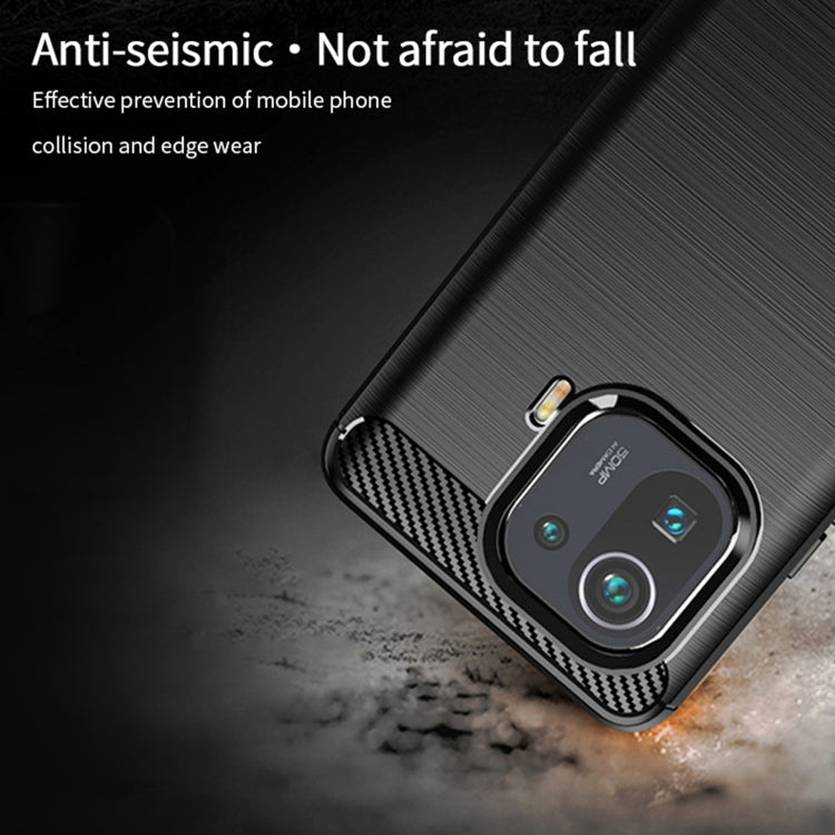 For Xiaomi Mi 11 Pro MOFI Gentleness Series Brushed Texture Carbon Fiber Soft TPU Case(Black) - Xiaomi Cases by MOFI | Online Shopping South Africa | PMC TechLife | Buy Now Pay Later Mobicred