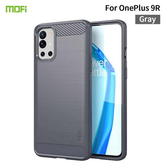 For OnePlus 9R MOFI Gentleness Series Brushed Texture Carbon Fiber Soft TPU Case(Gray) - OnePlus Cases by MOFI | Online Shopping South Africa | PMC Jewellery