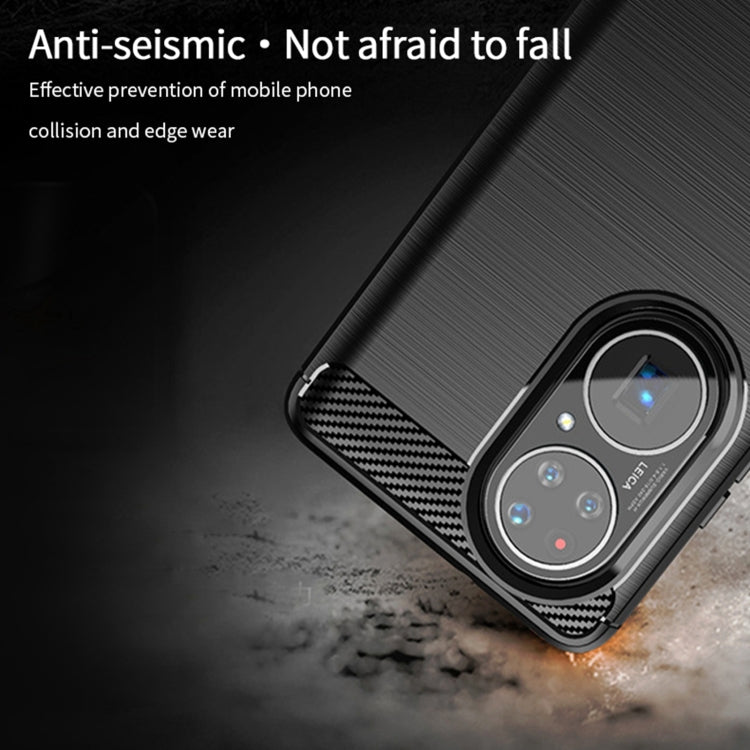 For Huawei P50 Pro MOFI Gentleness Series Brushed Texture Carbon Fiber Soft TPU Case(Gray) - Huawei Cases by MOFI | Online Shopping South Africa | PMC TechLife | Buy Now Pay Later Mobicred