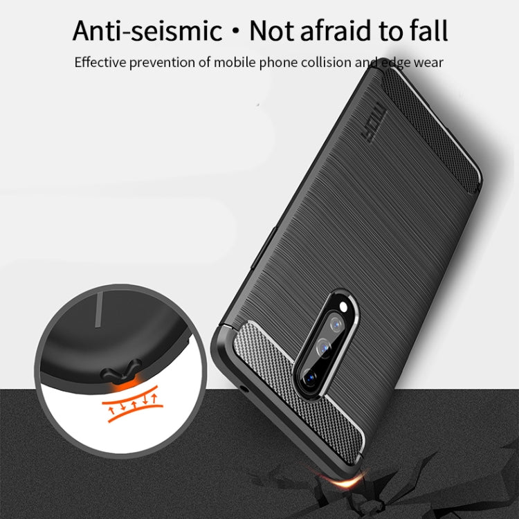 For OnePlus 8 MOFI Gentleness Series Brushed Texture Carbon Fiber Soft TPU Case(Gray) - free shipping - PMC TechLife - Order now!