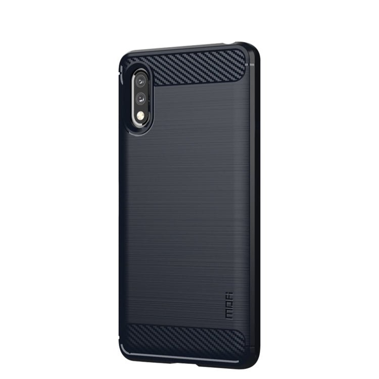 For Sony Xperia ACE ll MOFI Gentleness Series Brushed Texture Carbon Fiber Soft TPU Case(Blue) - Sony Cases by MOFI | Online Shopping South Africa | PMC Jewellery