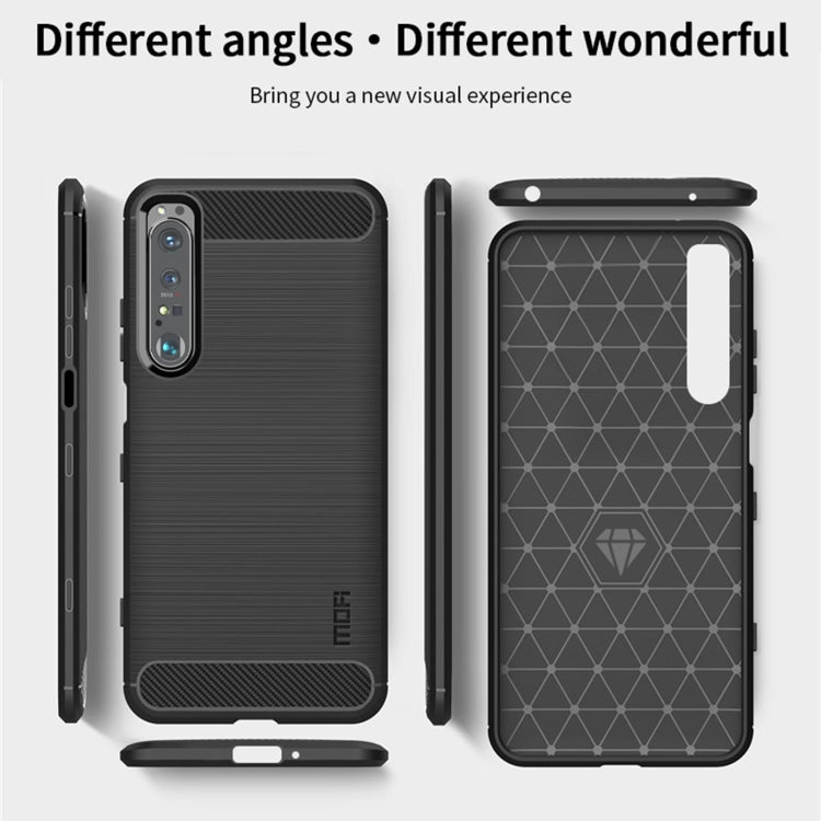 For Sony Xperia 1 lll MOFI Gentleness Series Brushed Texture Carbon Fiber Soft TPU Case(Black) - Sony Cases by MOFI | Online Shopping South Africa | PMC TechLife | Buy Now Pay Later Mobicred