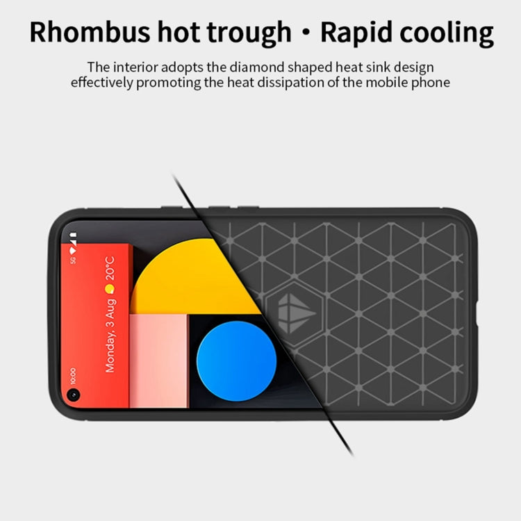 For Google Pixel 5a 5G MOFI Gentleness Series Brushed Texture Carbon Fiber Soft TPU Case(Red) - Google Cases by MOFI | Online Shopping South Africa | PMC Jewellery