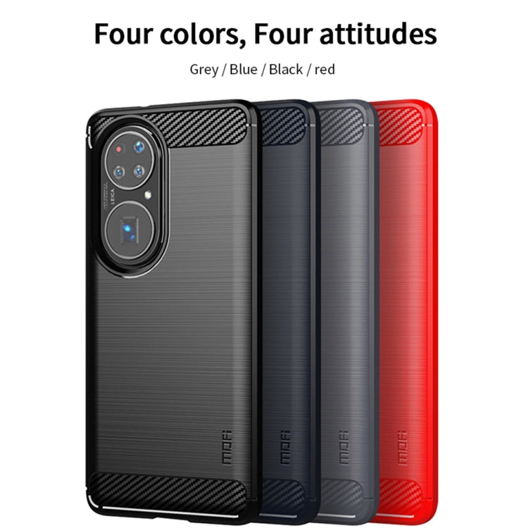For Huawei P50 MOFI Gentleness Series Brushed Texture Carbon Fiber Soft TPU Case(Gray) - Huawei Cases by MOFI | Online Shopping South Africa | PMC TechLife | Buy Now Pay Later Mobicred