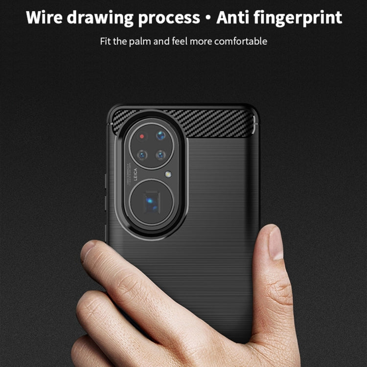 For Huawei P50 MOFI Gentleness Series Brushed Texture Carbon Fiber Soft TPU Case(Gray) - Huawei Cases by MOFI | Online Shopping South Africa | PMC TechLife | Buy Now Pay Later Mobicred