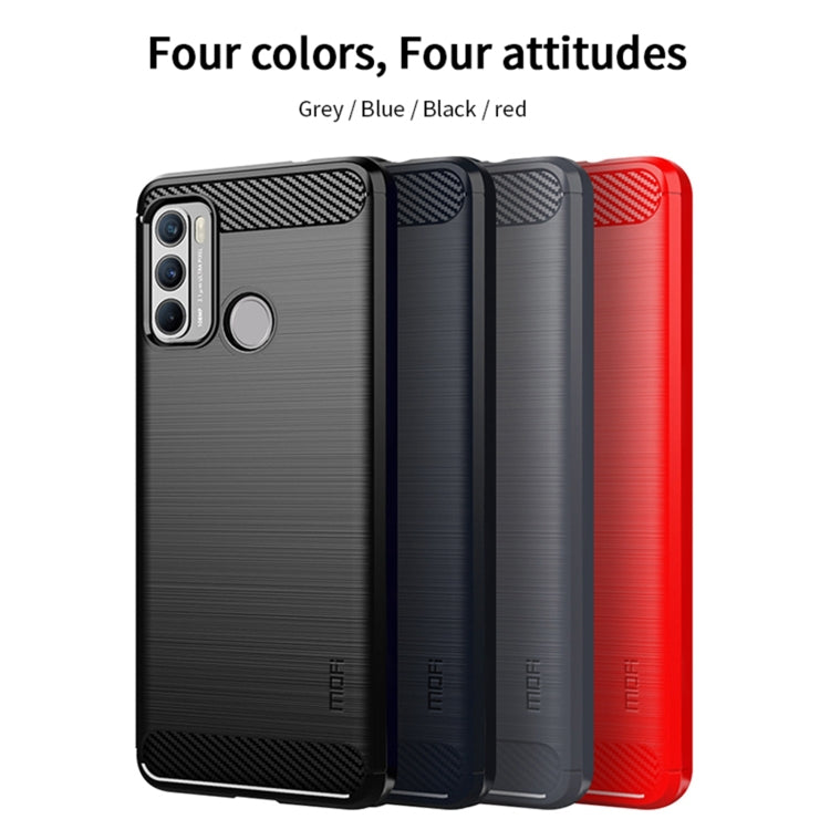 For Motorola G60 / G40 Fusion MOFI Gentleness Series Brushed Texture Carbon Fiber Soft TPU Case(Red) - Motorola Cases by MOFI | Online Shopping South Africa | PMC Jewellery