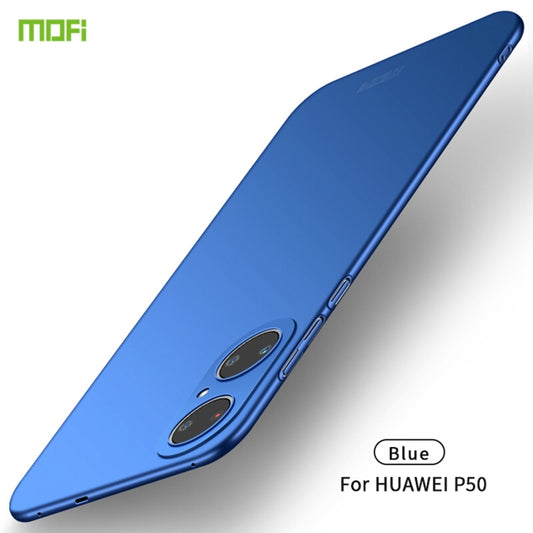 For Huawei P50 MOFI Frosted PC Ultra-thin Hard Case(Blue) - Huawei Cases by MOFI | Online Shopping South Africa | PMC Jewellery