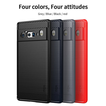 For Google Pixel 6 Pro MOFI Gentleness Series Brushed Texture Carbon Fiber Soft TPU Case(Red) - Google Cases by MOFI | Online Shopping South Africa | PMC Jewellery