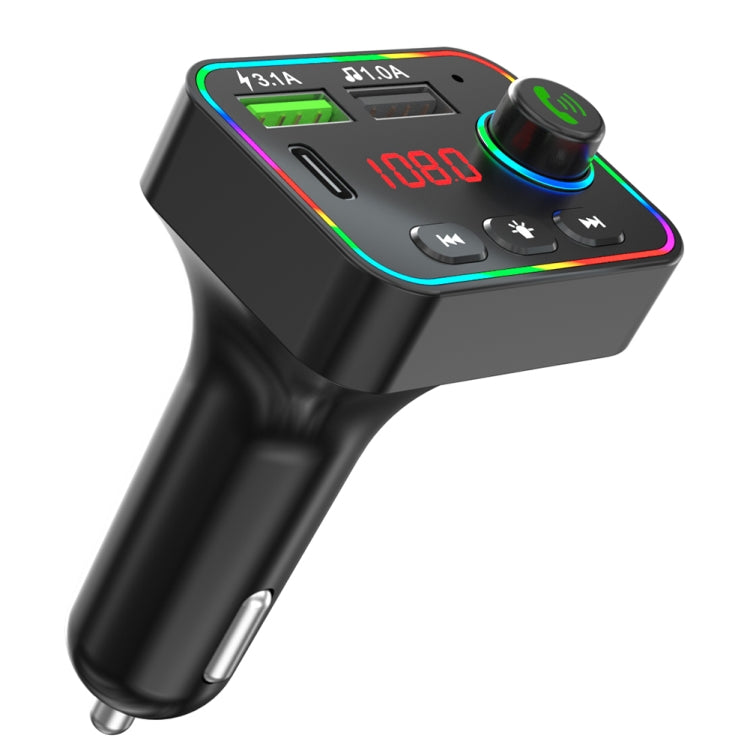 F4 Car MP3 Player FM Transmitter Colorful Backlight USB Charger Dual USB Car Accessories - Bluetooth Car Kits by PMC TechLife | Online Shopping South Africa | PMC TechLife | Buy Now Pay Later Mobicred