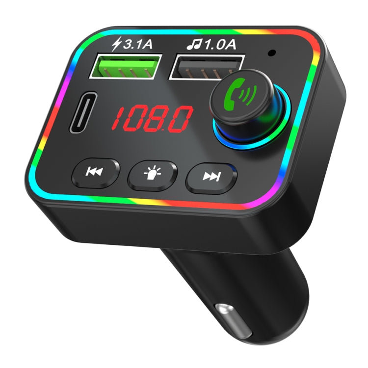 F4 Car MP3 Player FM Transmitter Colorful Backlight USB Charger Dual USB Car Accessories - Bluetooth Car Kits by PMC TechLife | Online Shopping South Africa | PMC TechLife | Buy Now Pay Later Mobicred