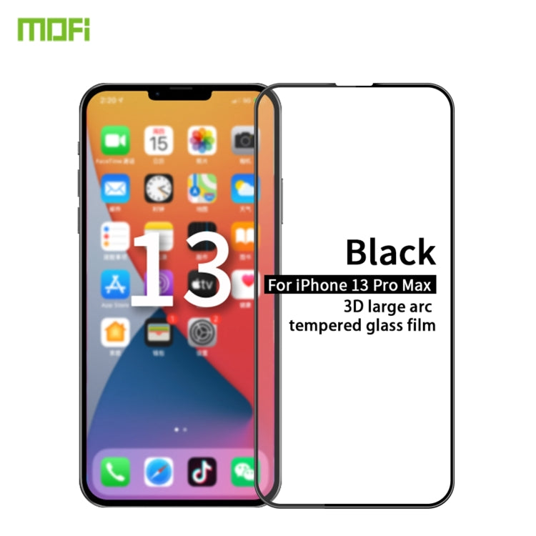 For iPhone 13 Pro Max MOFI 9H 3D Explosion-proof Curved Screen Tempered Glass Film (Black) - iPhone 13 Pro Max Tempered Glass by MOFI | Online Shopping South Africa | PMC TechLife | Buy Now Pay Later Mobicred