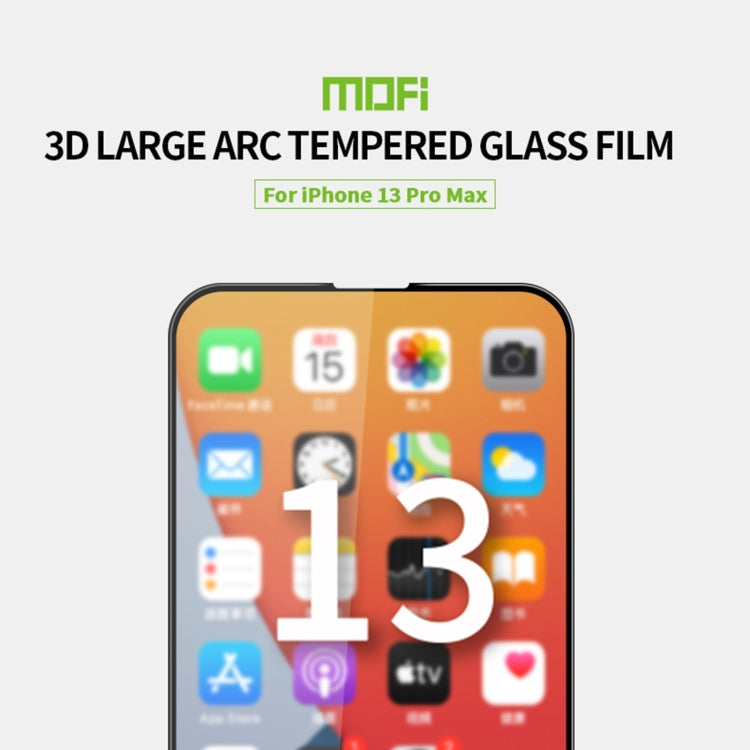 For iPhone 13 Pro Max MOFI 9H 3D Explosion-proof Curved Screen Tempered Glass Film (Black) - iPhone 13 Pro Max Tempered Glass by MOFI | Online Shopping South Africa | PMC TechLife | Buy Now Pay Later Mobicred